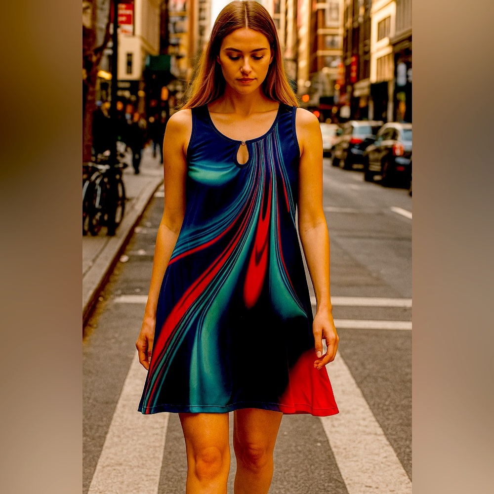 Vibrant Multicolor Midi Dress